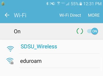 Select eduroam wireless network